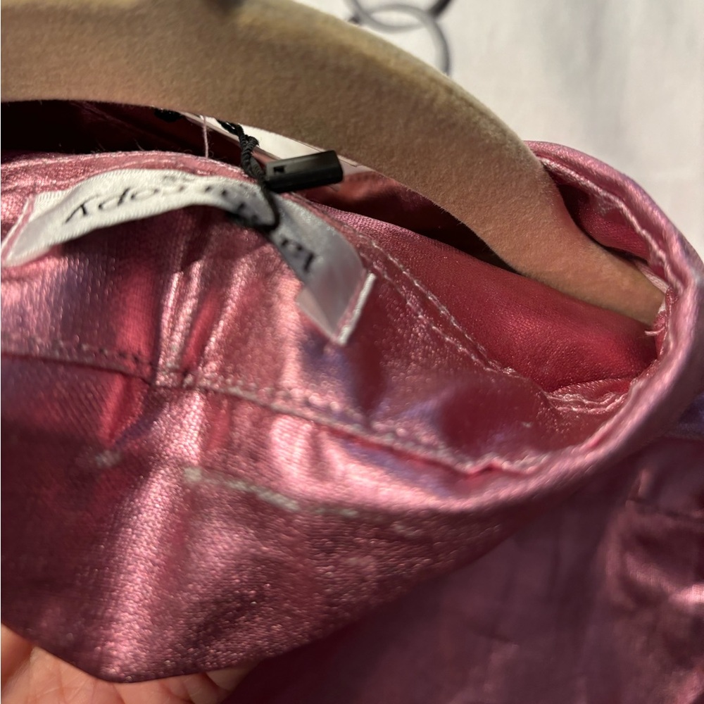 NWT Lanhtropy pink metallic linen blouse XS - Picture 10 of 16